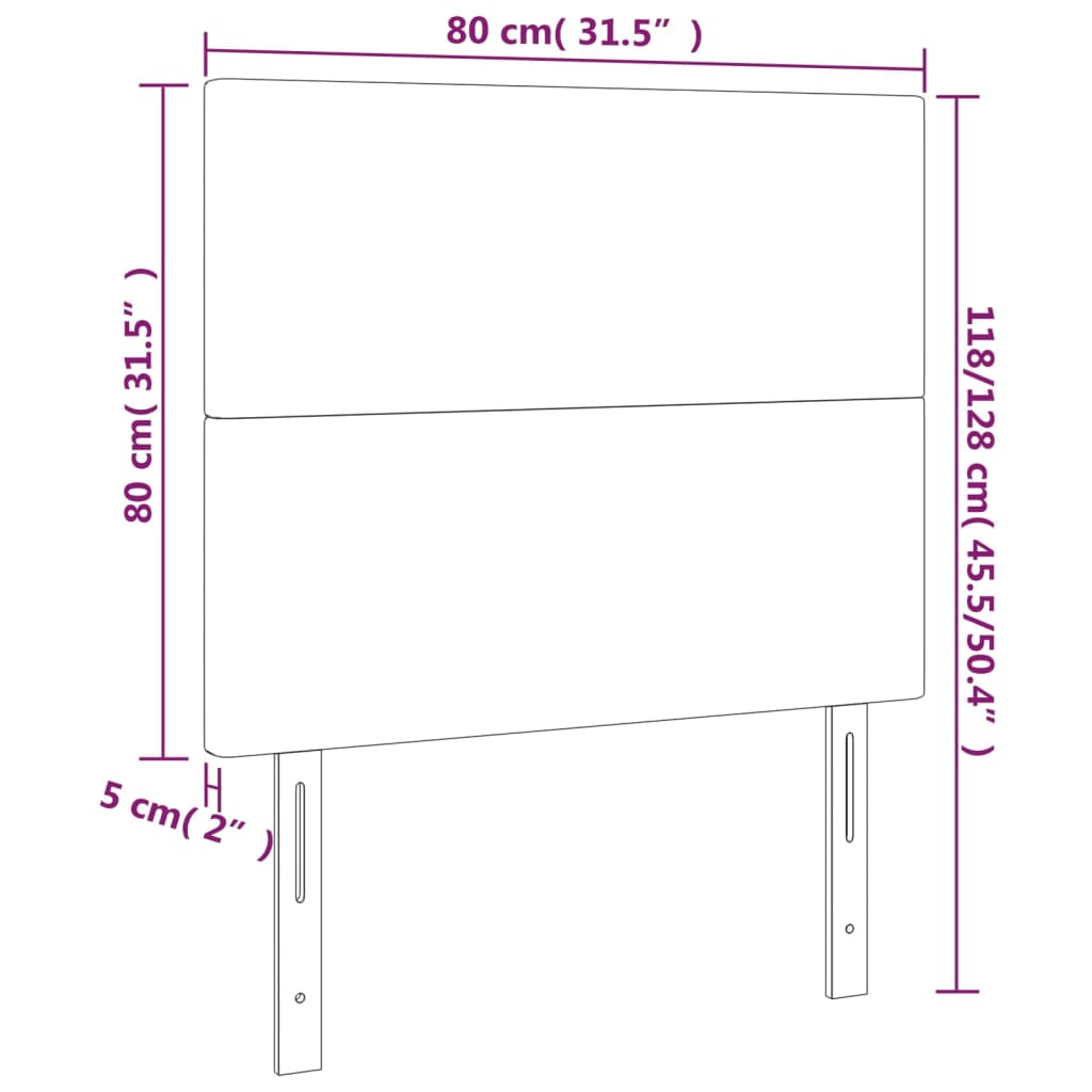 Kopfteil Creme 80x5x118/128 cm Stoff