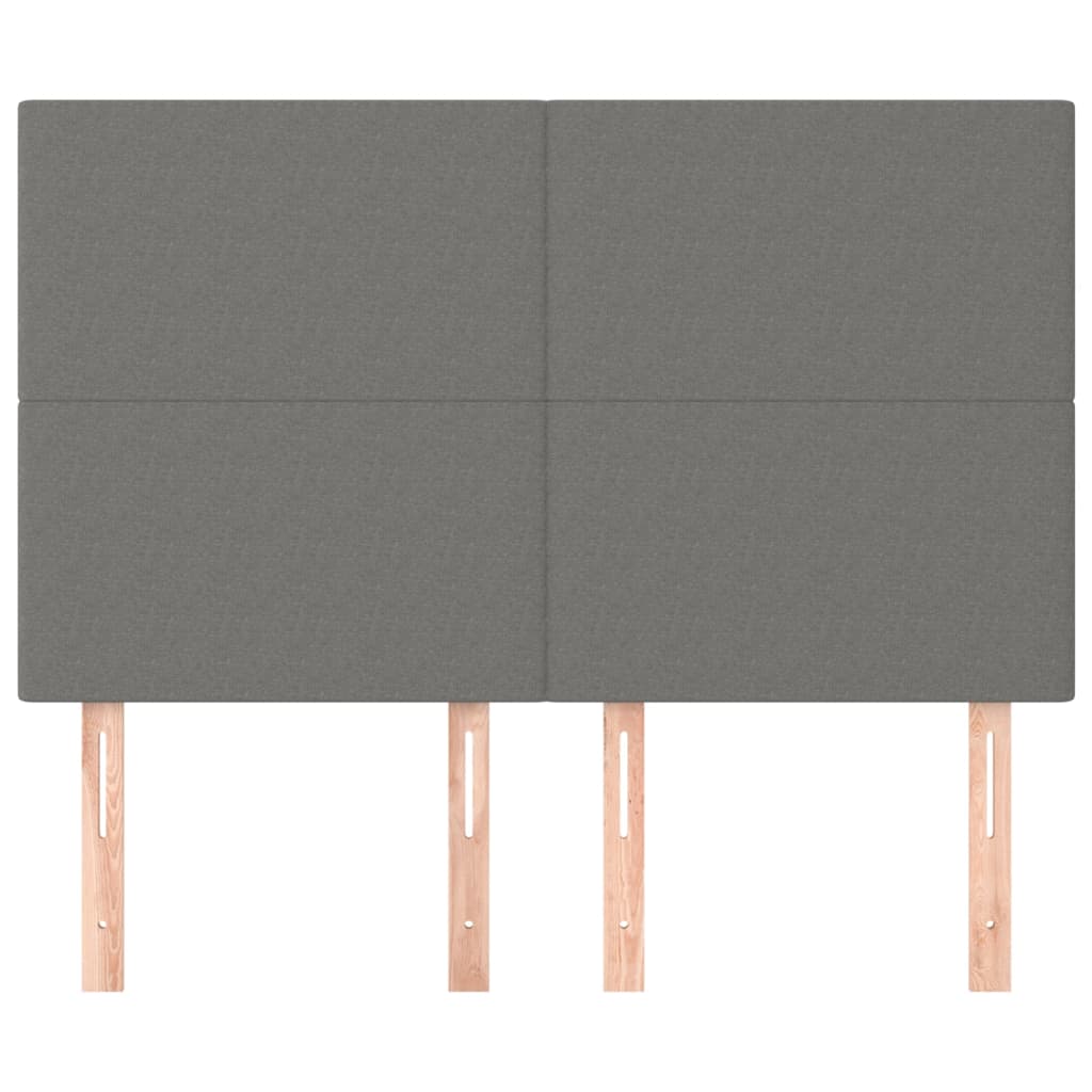 Kopfteil Dunkelgrau 144 x 5 x 118/128 cm Stoff