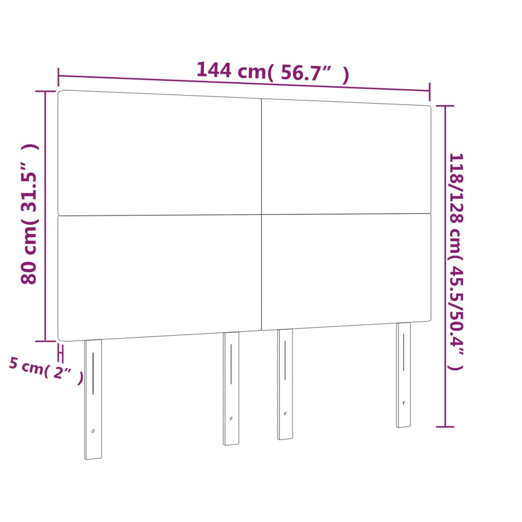 Kopfteil Dunkelbraun 144x5x118/128 cm Stoff