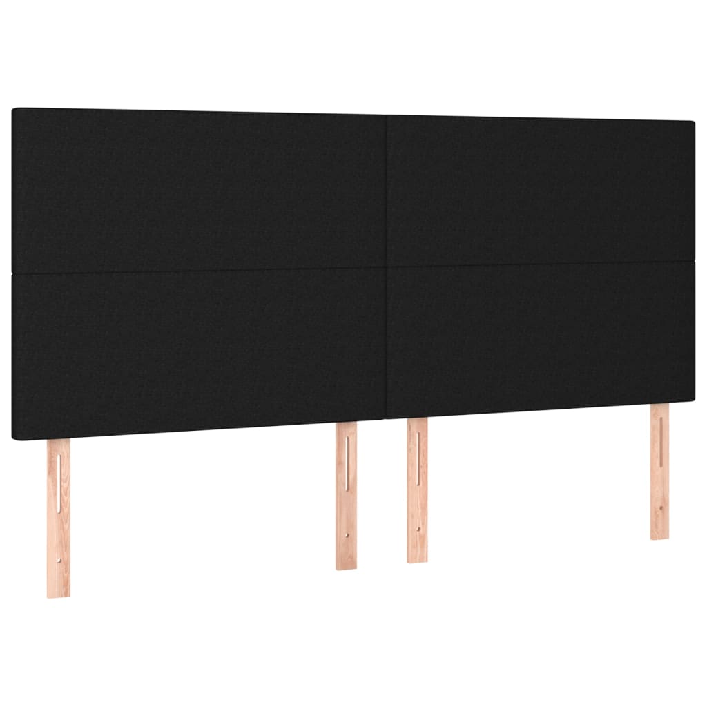 Kopfteil Schwarz 160 x 5 x 118/128 cm Stoff