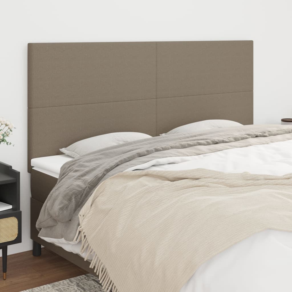 Kopfteil Taupe 160x5x118/128 cm Stoff