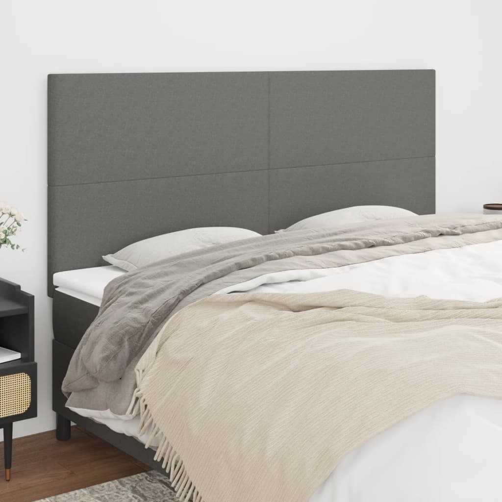 Kopfteil Dunkelgrau 180 x 5 x 118/128 cm Stoff