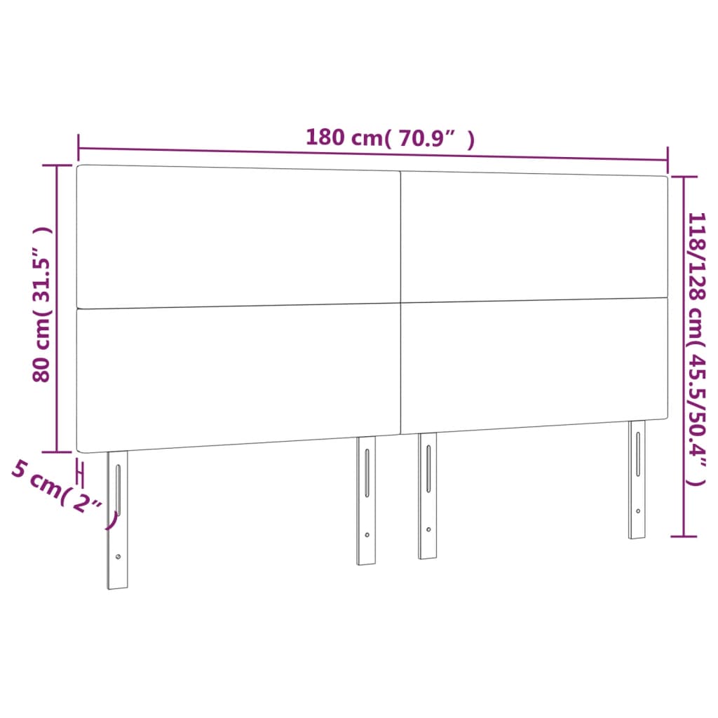 Kopfteil Dunkelbraun 180x5x118/128 cm Stoff