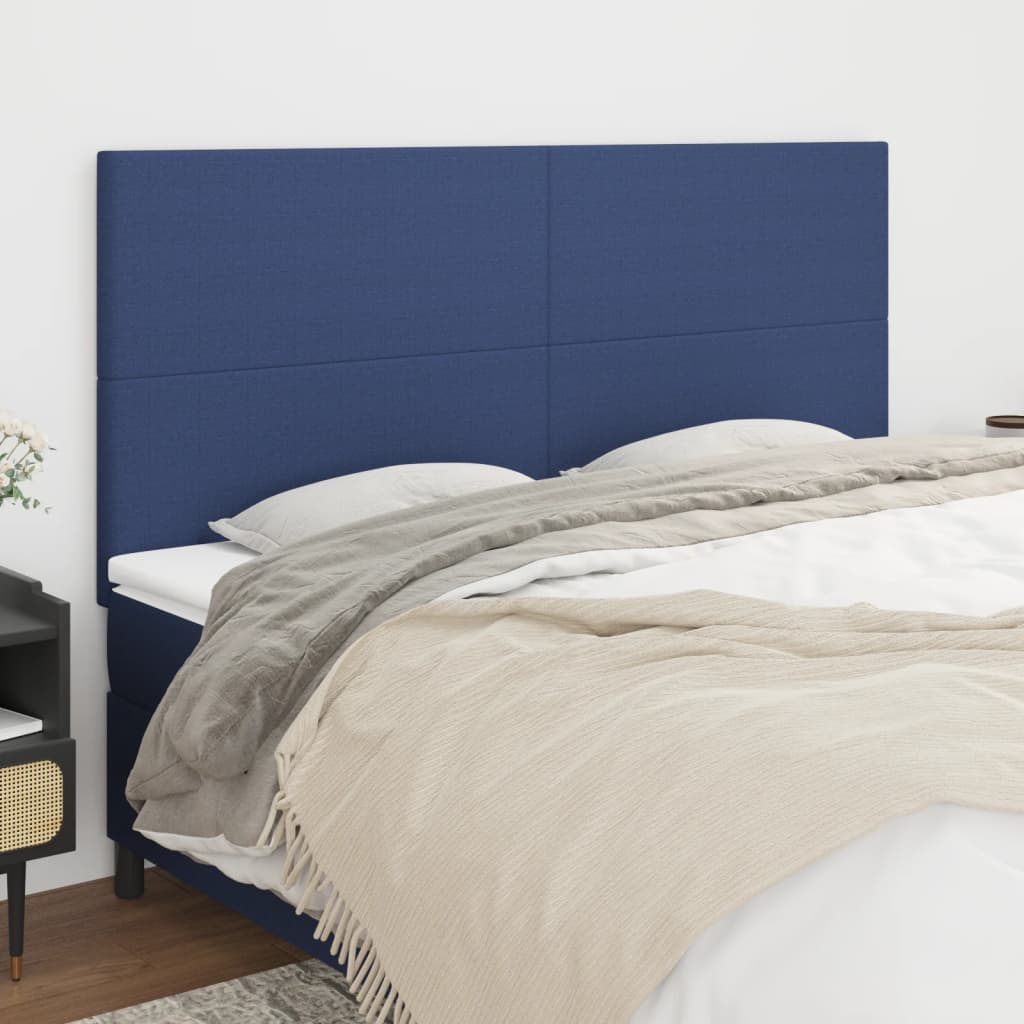 Kopfteil Blau 180x5x118/128 cm Stoff
