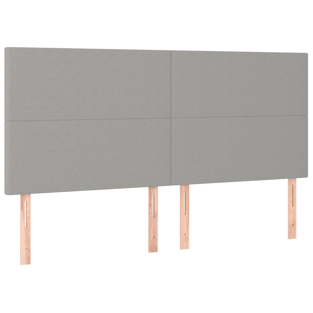 Kopfteil Hellgrau 200 x 5 x 118/128 cm Stoff
