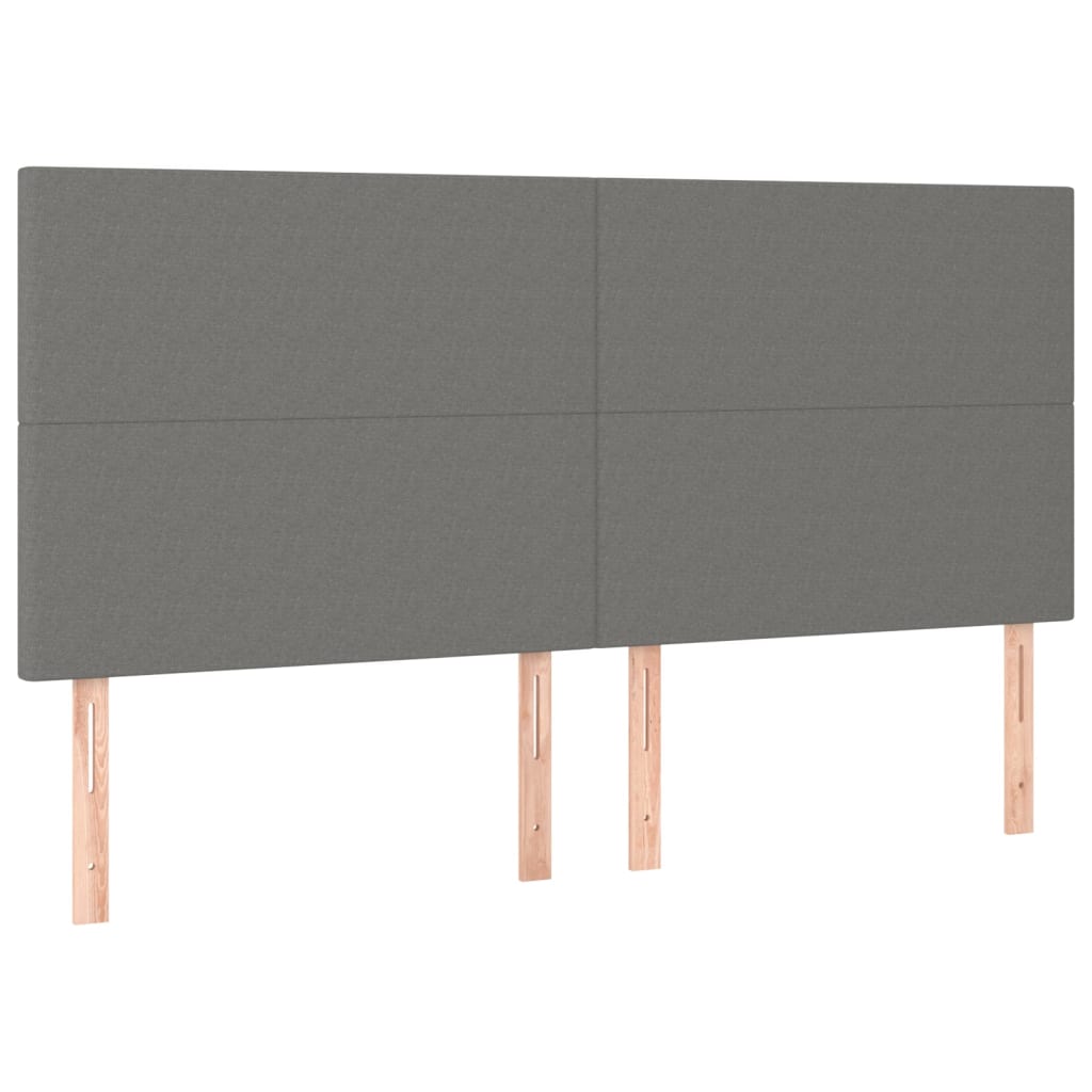 Kopfteil Dunkelgrau 200 x 5 x 118/128 cm Stoff