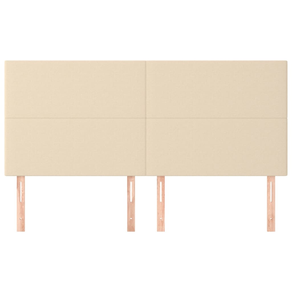 Kopfteil Creme 200 x 5 x 118/128 cm Stoff