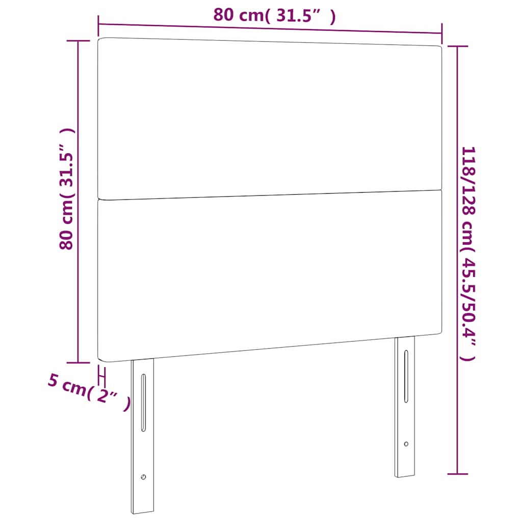 Kopfteil Dunkelblau 80x5x118/128 cm Samt