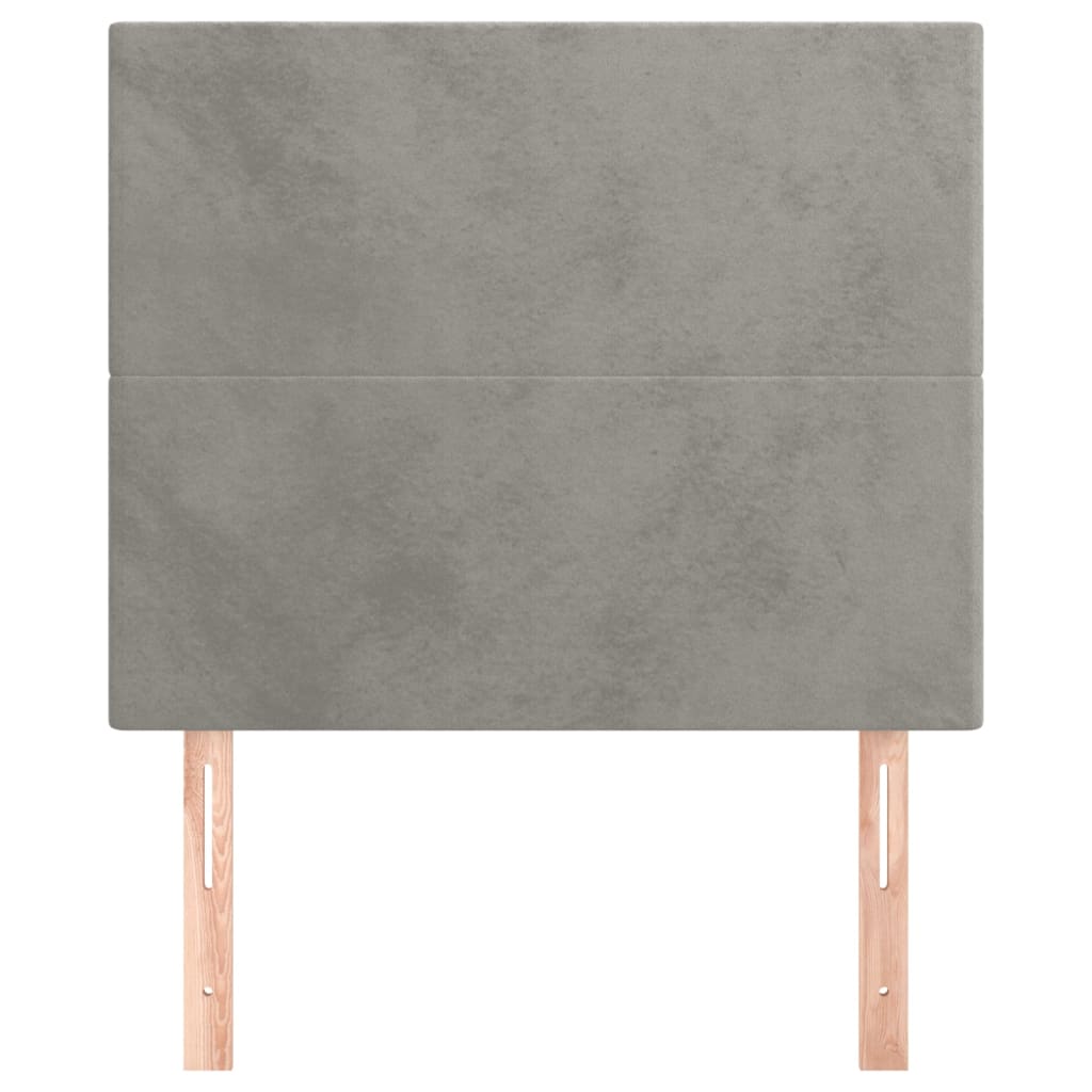 Kopfteil Hellgrau 90x5x118/128 cm Samt