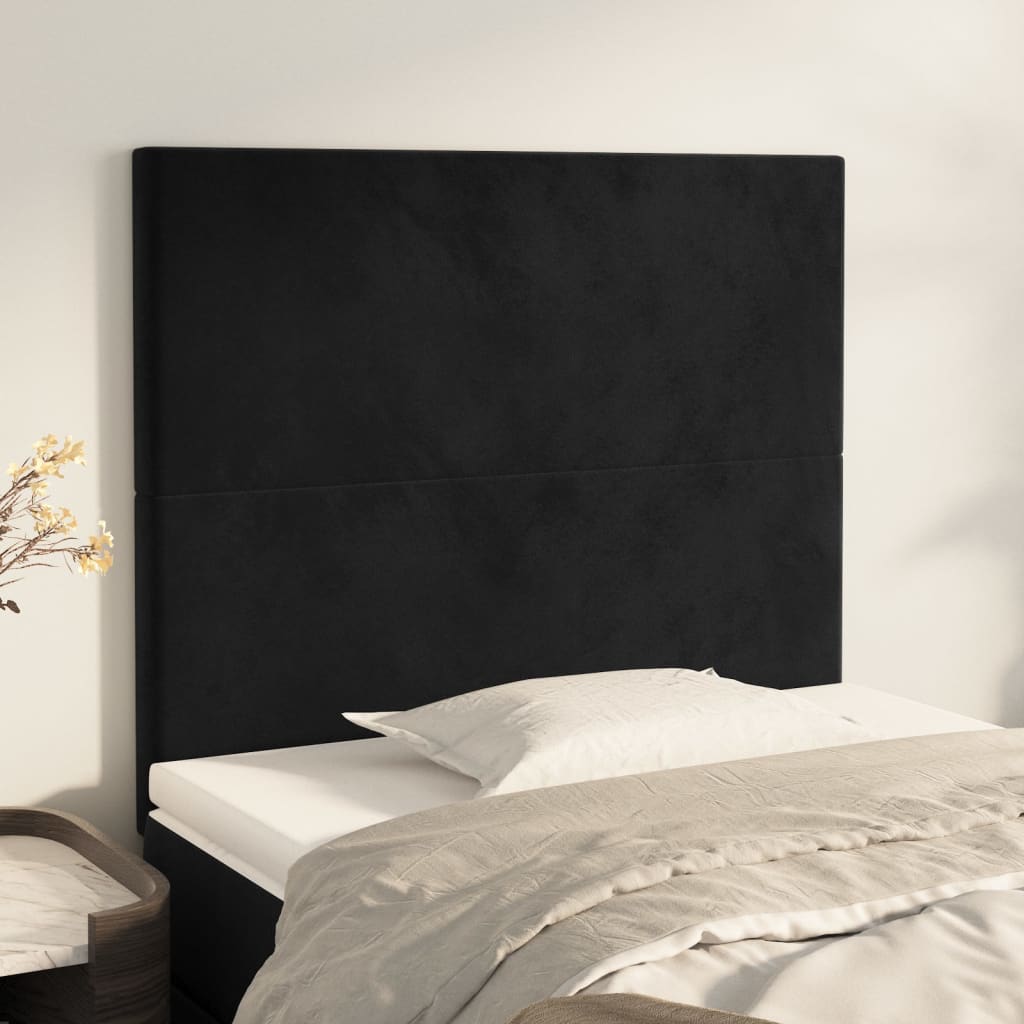 Kopfteil Schwarz 90x5x118/128 cm Samt