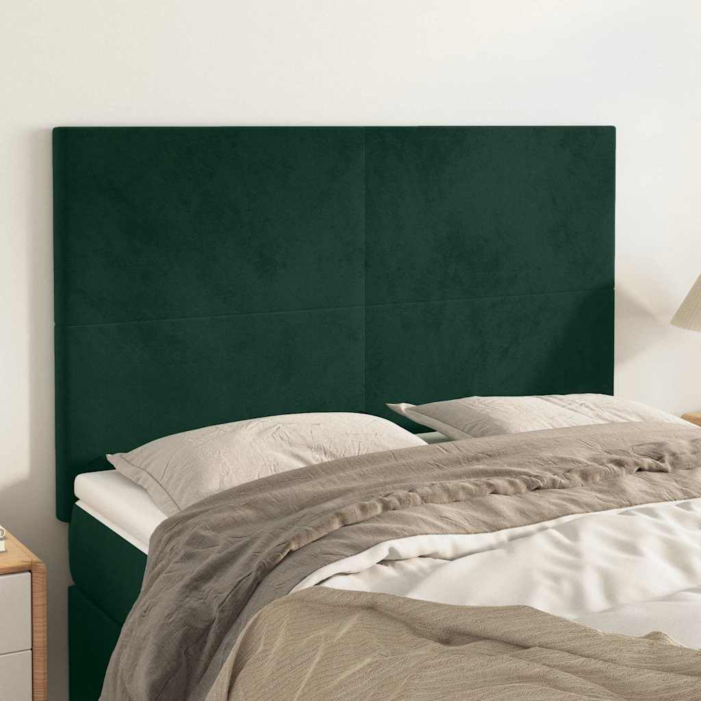 Kopfteil Dunkelgrün 144x5x118/128 cm Samt