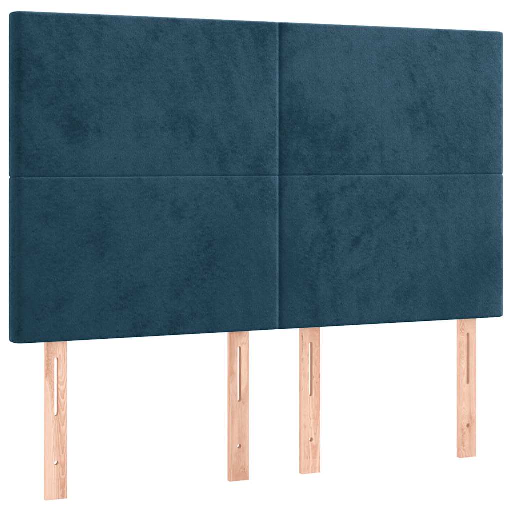 Kopfteil Dunkelblau 144x5x118/128 cm Samt