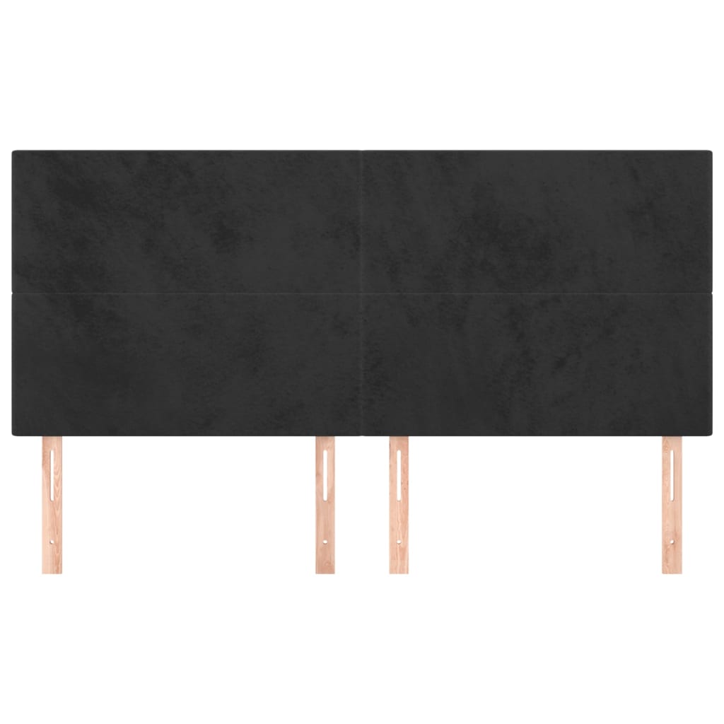Kopfteil Schwarz 160x5x118/128 cm Samt
