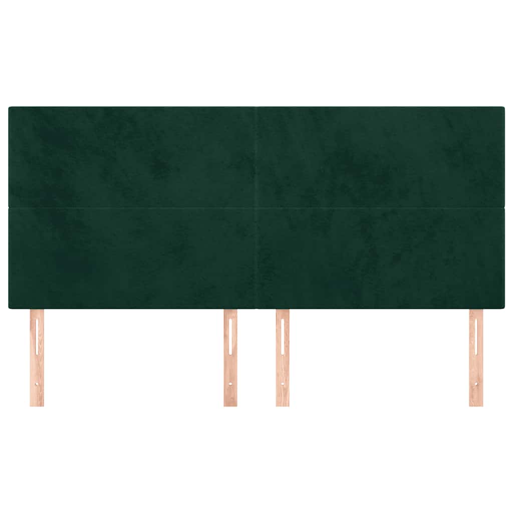 Kopfteil Dunkelgrün 160x5x118/128 cm Samt