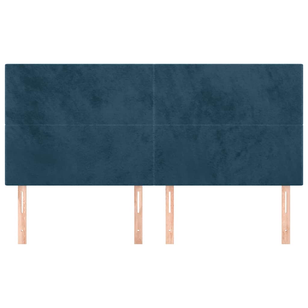Kopfteil Dunkelblau 160 x 5 x 118/128 cm Samt