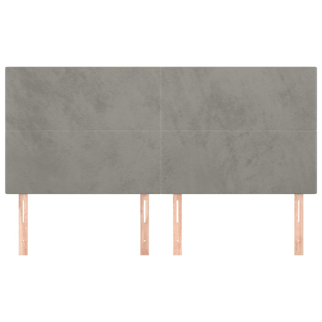 Kopfteil Hellgrau 180x5x118/128 cm Samt