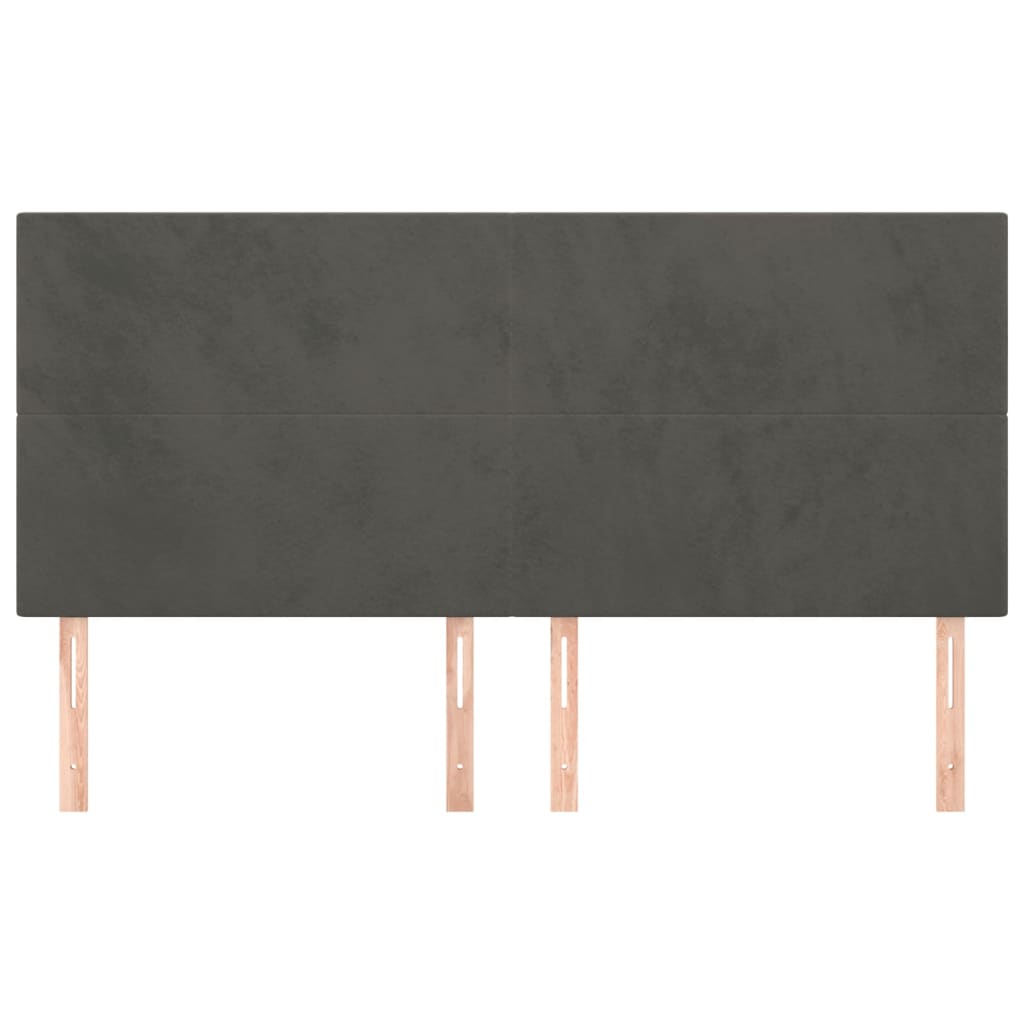 Kopfteil Dunkelgrau 180 x 5 x 118/128 cm Samt