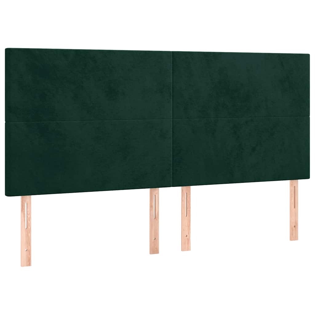 Kopfteil Dunkelgrün 180x5x118/128 cm Samt