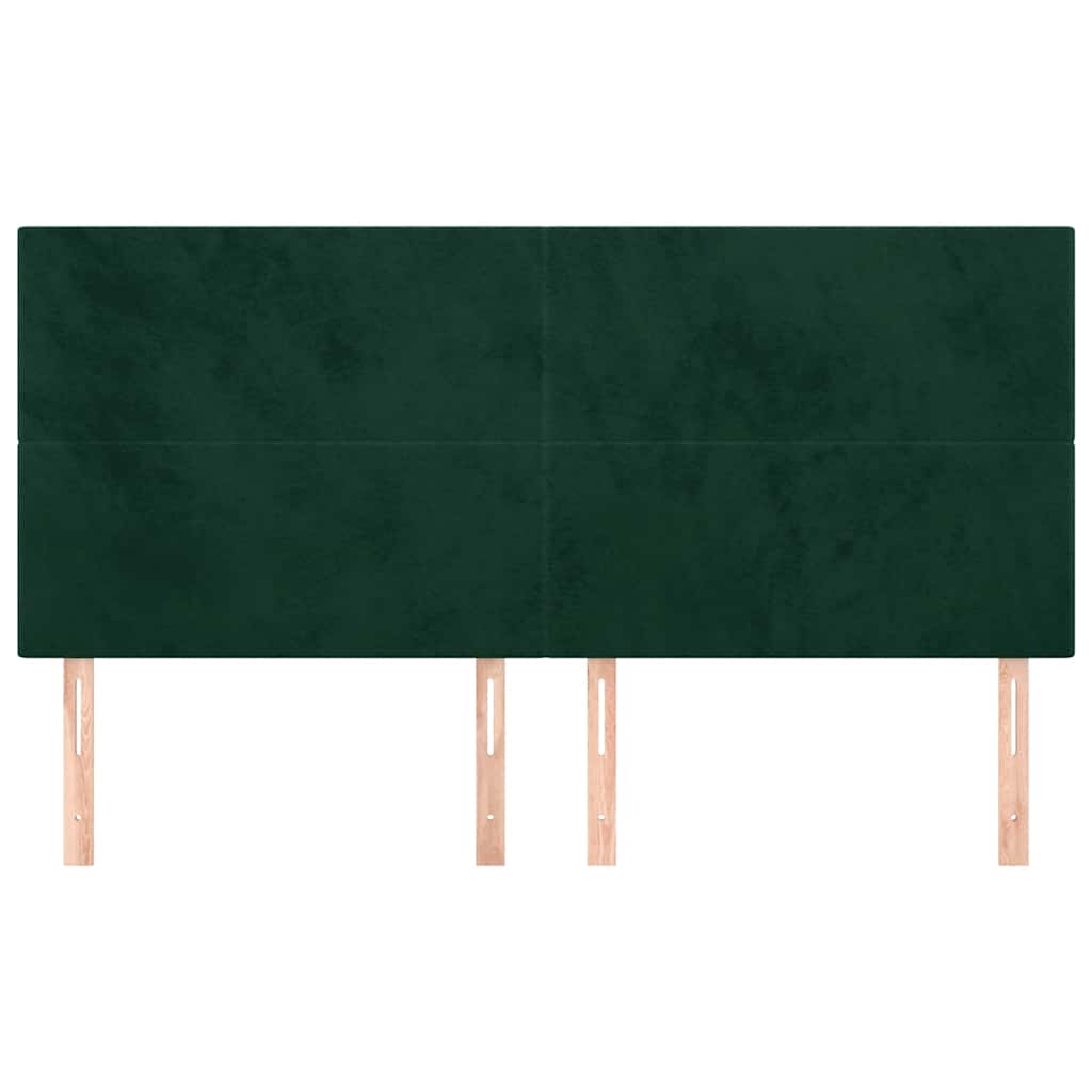 Kopfteil Dunkelgrün 180x5x118/128 cm Samt