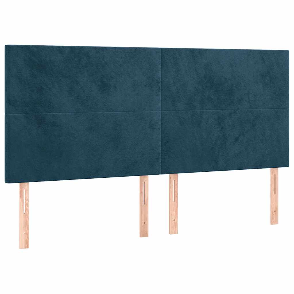 Kopfteil Dunkelblau 180x5x118/128 cm Samt