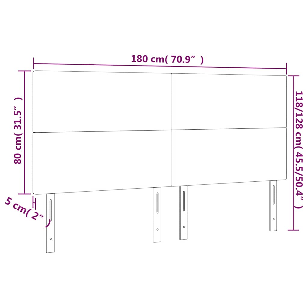 Kopfteil Dunkelblau 180x5x118/128 cm Samt