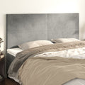 Kopfteil Hellgrau 200 x 5 x 118/128 cm Samt