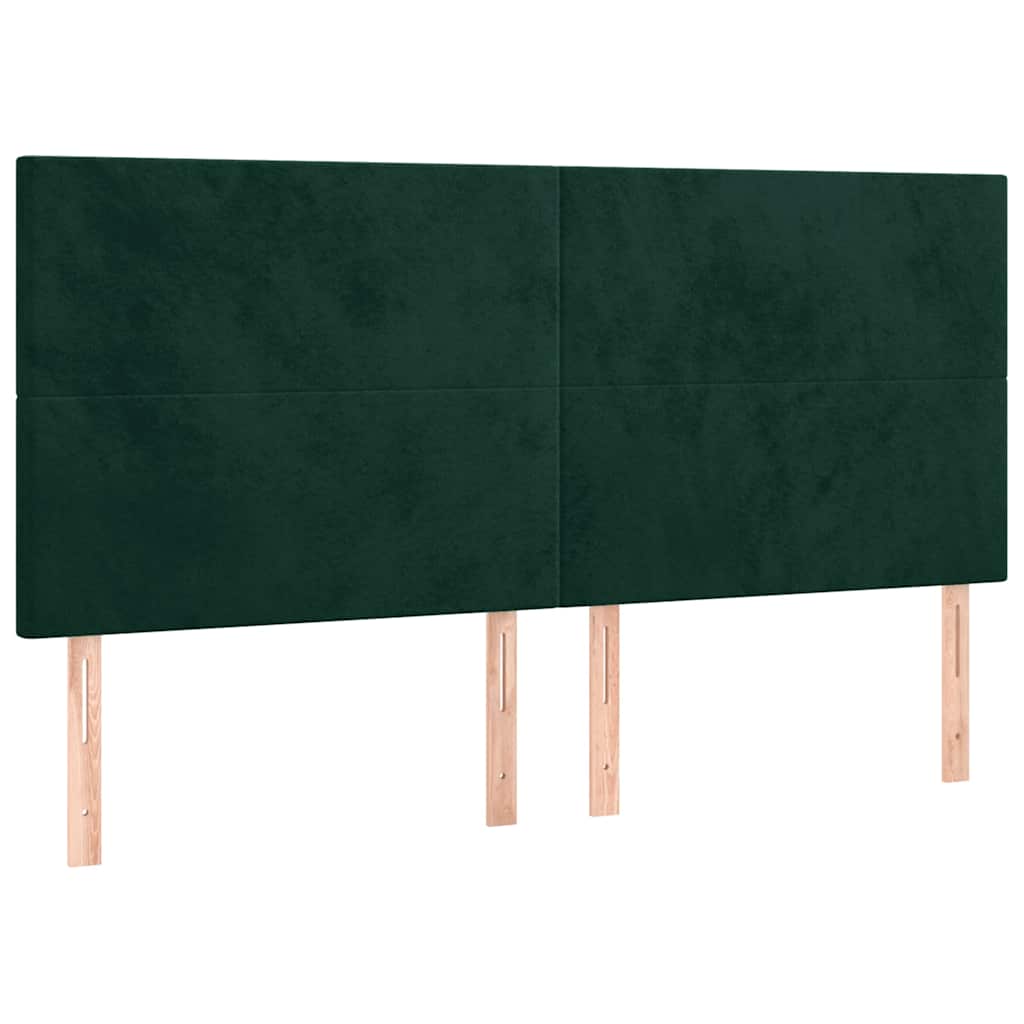 Kopfteil Dunkelgrün 200 x 5 x 118/128 cm Samt