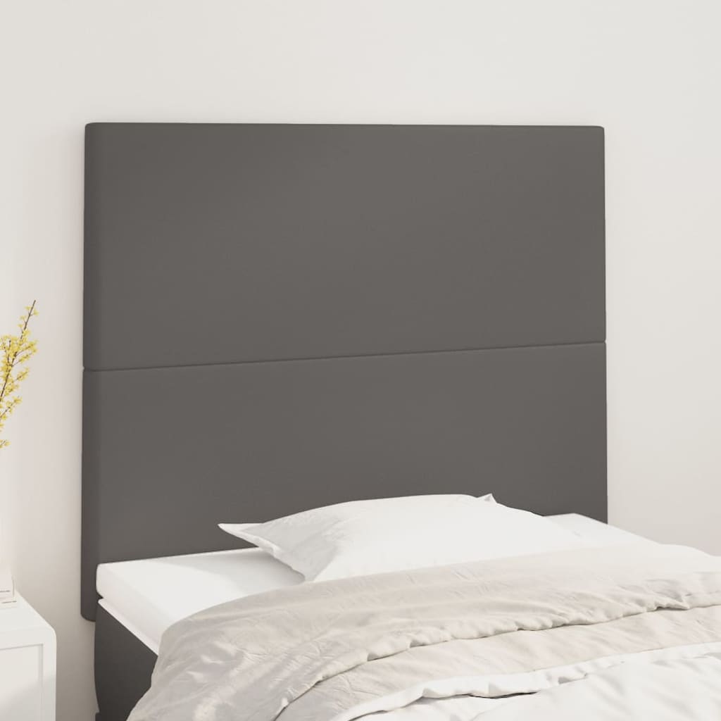Kopfteil Grau 80x5x118/128 cm Kunstleder