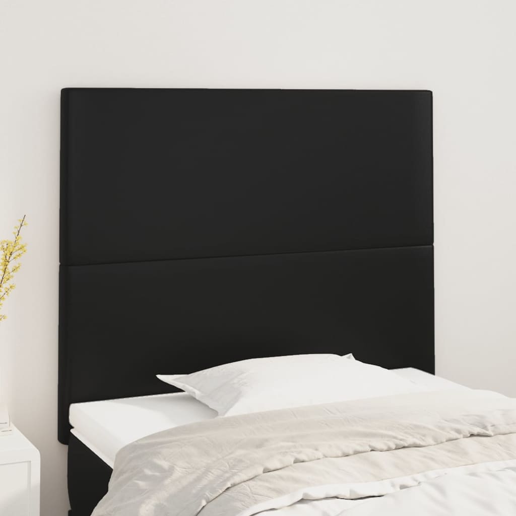 Kopfteil Schwarz 100x5x118/128 cm Kunstleder