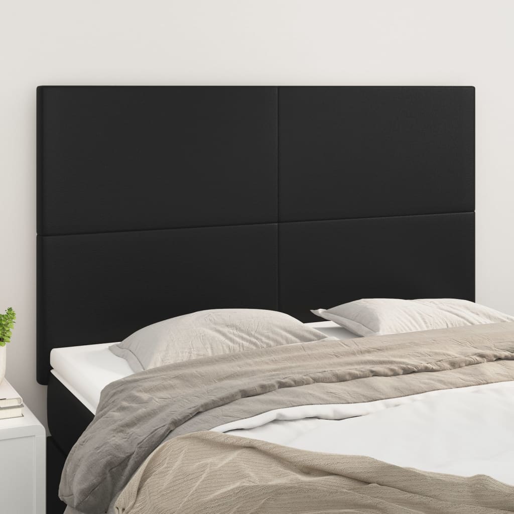 Kopfteil Schwarz 144x5x118/128 cm Kunstleder