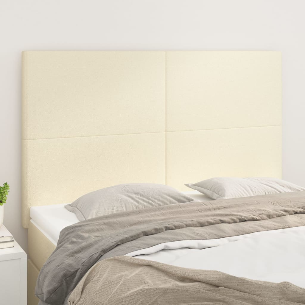 Kopfteil Creme 144x5x118/128 cm Kunstleder