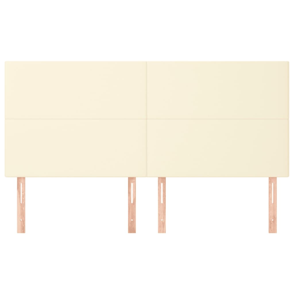 Kopfteil Creme 160x5x118/128 cm Kunstleder