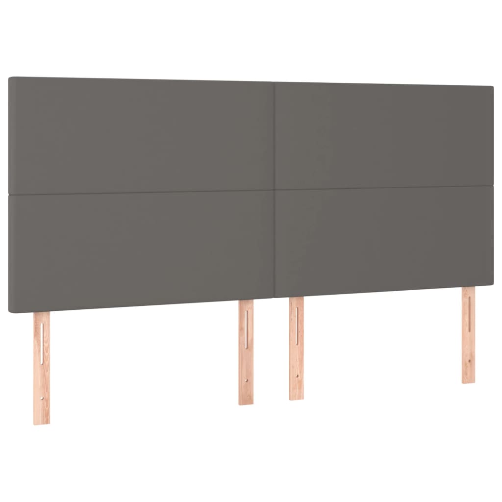 Kopfteil Grau 160x5x118/128 cm Kunstleder