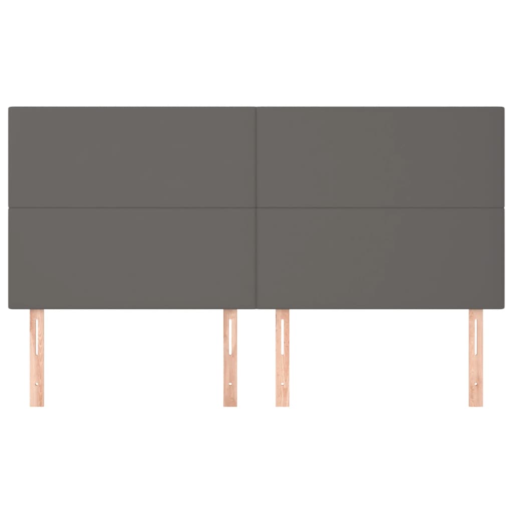 Kopfteil Grau 160x5x118/128 cm Kunstleder