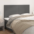 Kopfteil Grau 160x5x118/128 cm Kunstleder