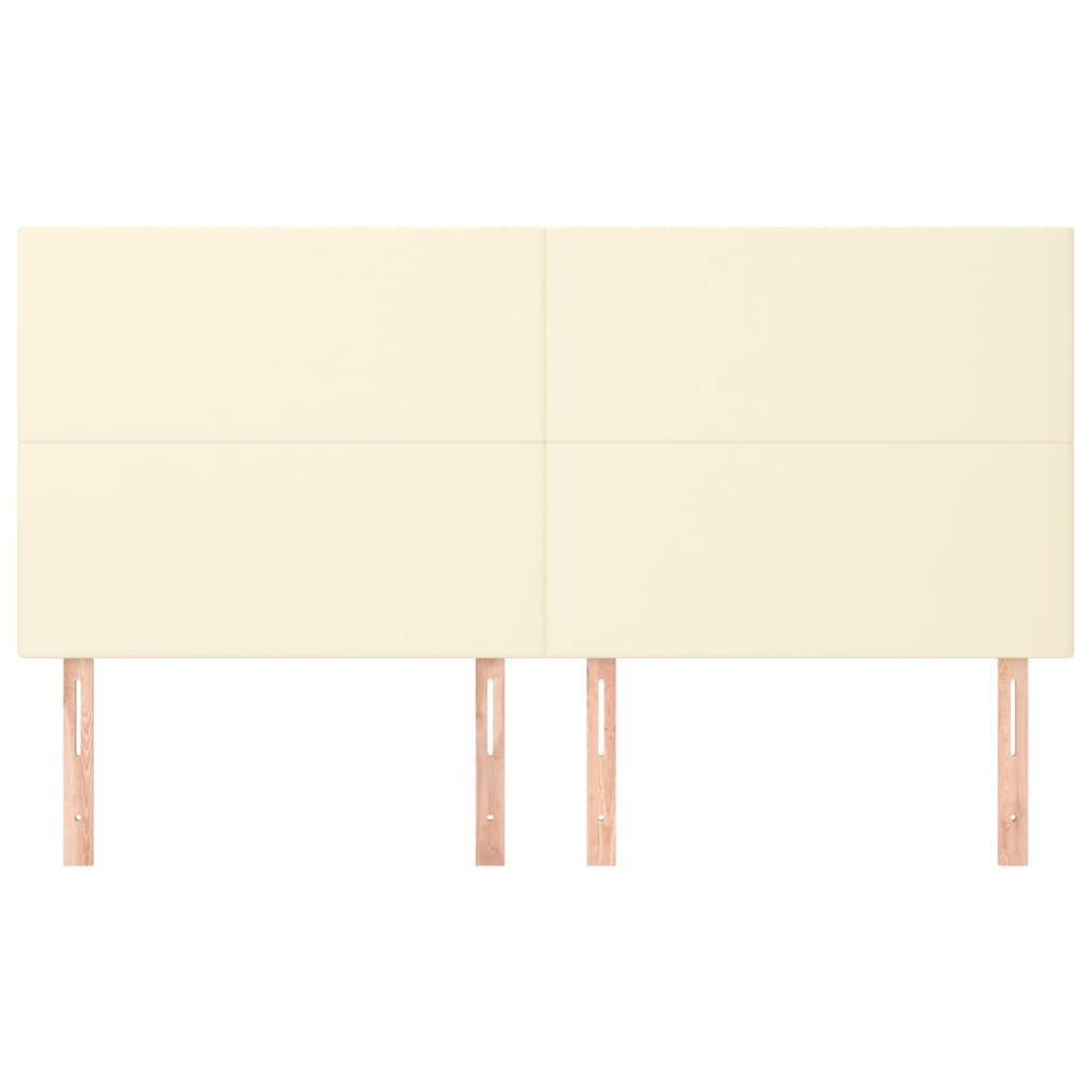 Kopfteil Creme 180x5x118/128 cm Kunstleder