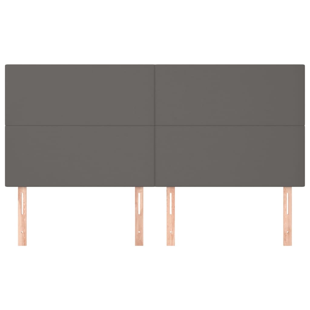 Kopfteil Grau 180x5x118/128 cm Kunstleder