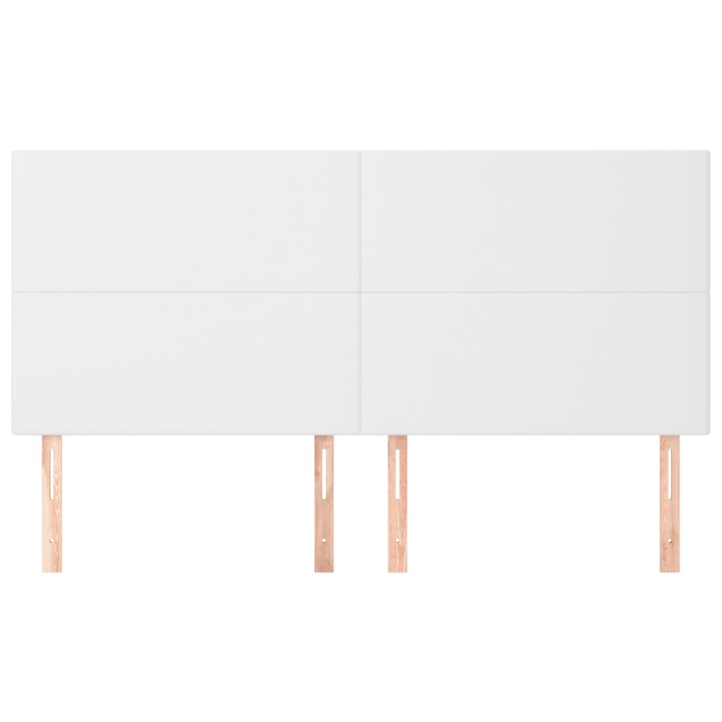 Kopfteil Weiß 200x5x118/128 cm Kunstleder
