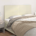 Kopfteil Creme 200x5x118/128 cm Kunstleder