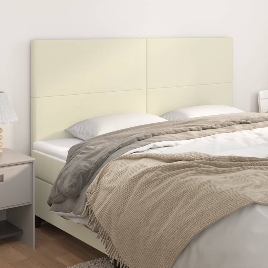 Kopfteil Creme 200x5x118/128 cm Kunstleder