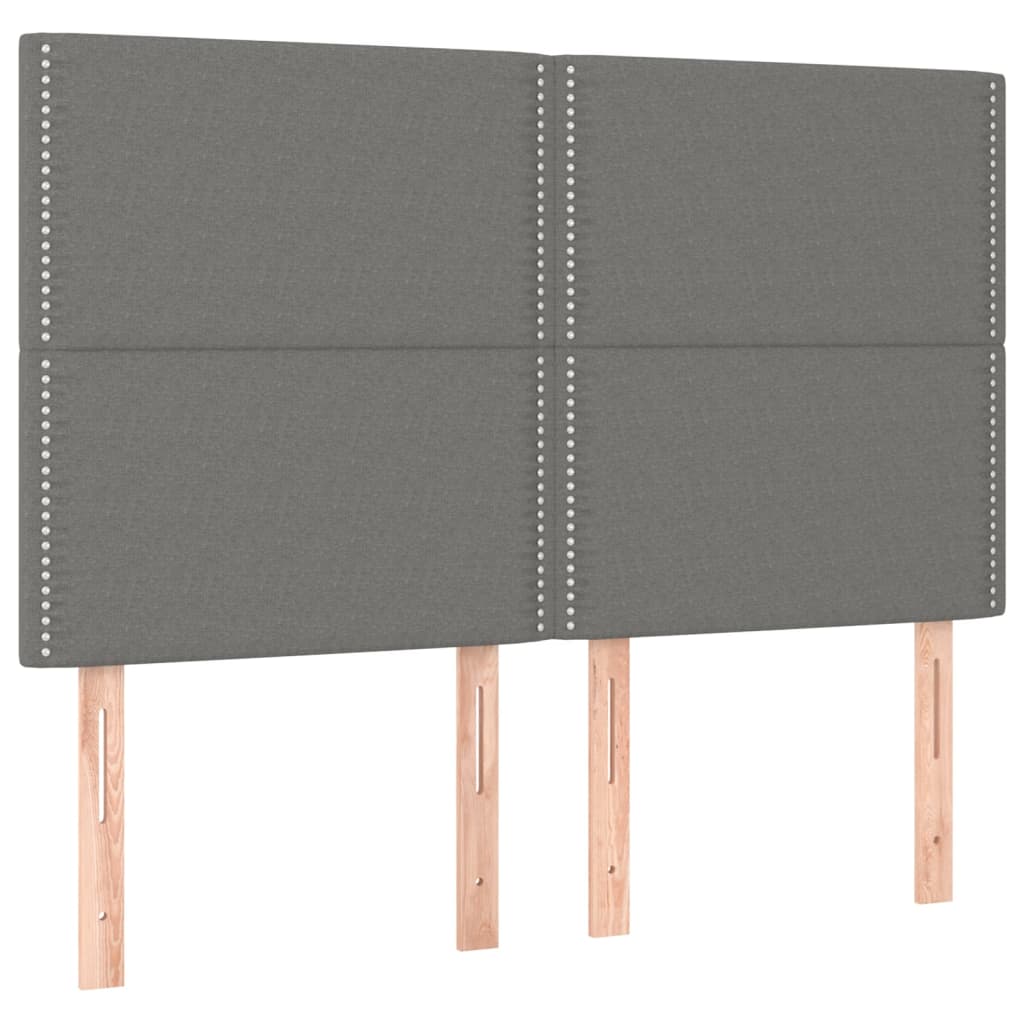 Kopfteil Dunkelgrau 144 x 5 x 118/128 cm Stoff