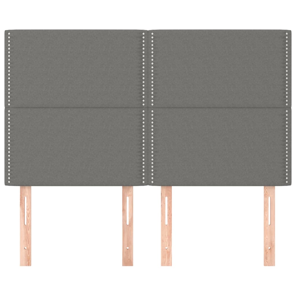 Kopfteil Dunkelgrau 144 x 5 x 118/128 cm Stoff