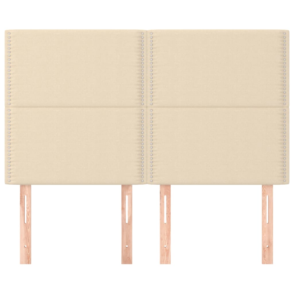 Kopfteil Creme 144x5x118/128 cm Stoff