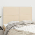 Kopfteil Creme 144x5x118/128 cm Stoff