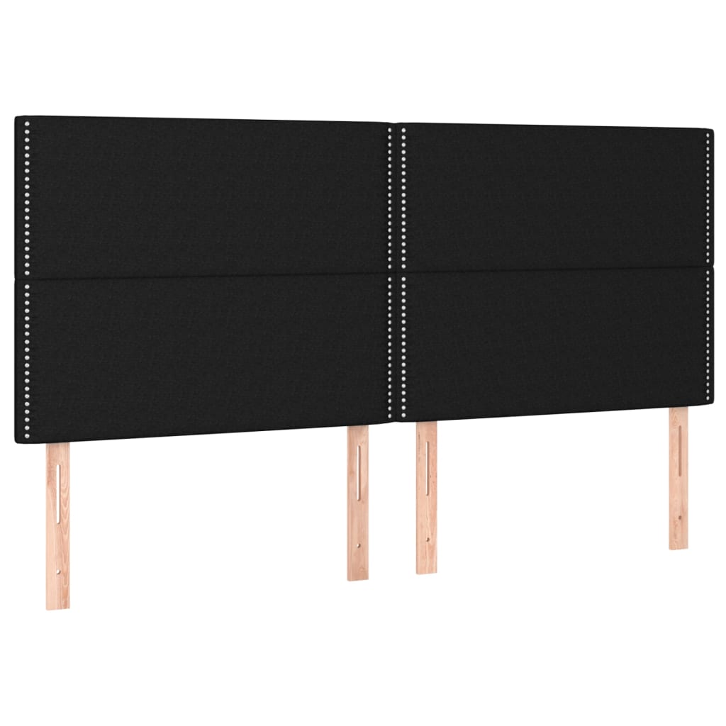 Kopfteil Schwarz 160 x 5 x 118/128 cm Stoff