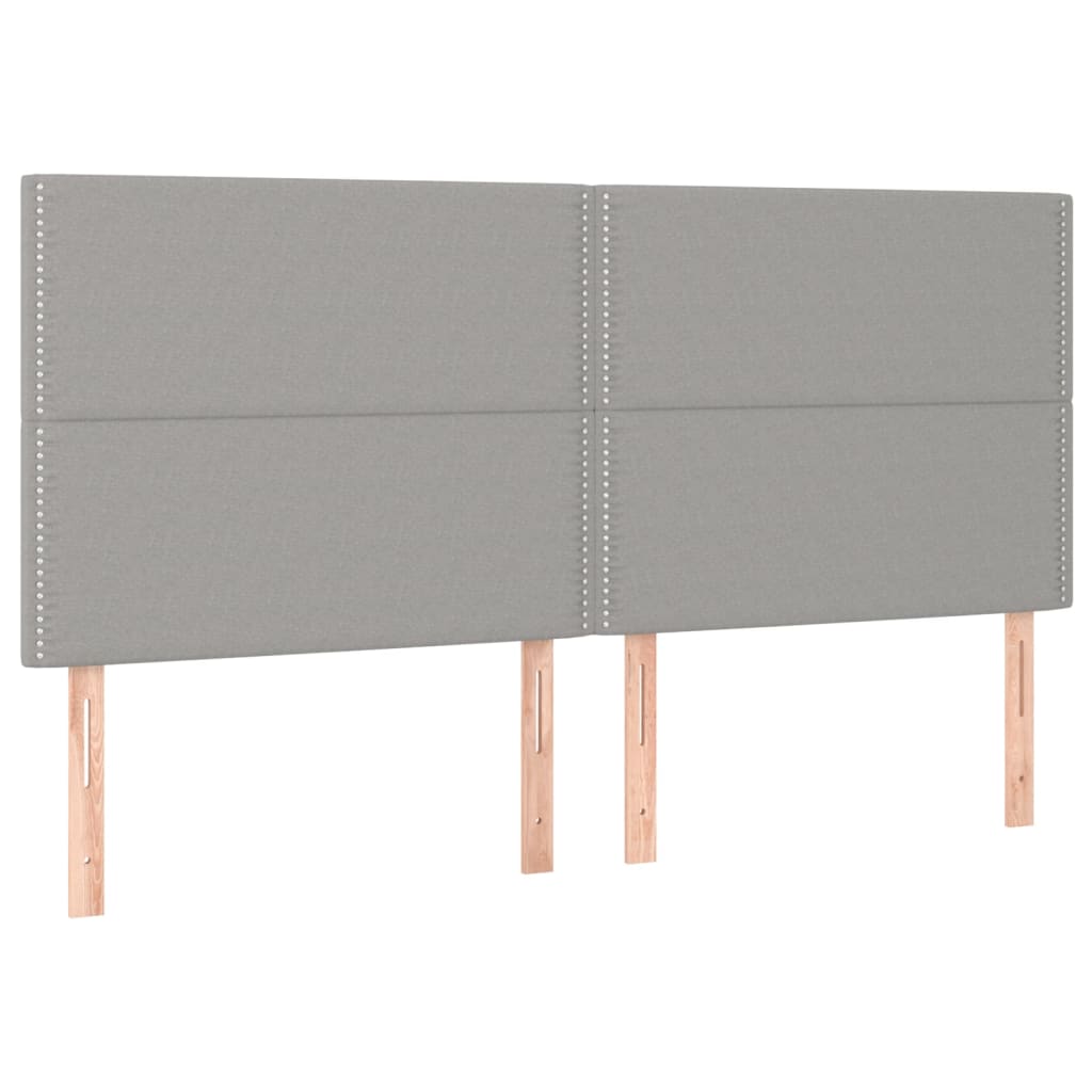 Kopfteil Hellgrau 180 x 5 x 118/128 cm Stoff