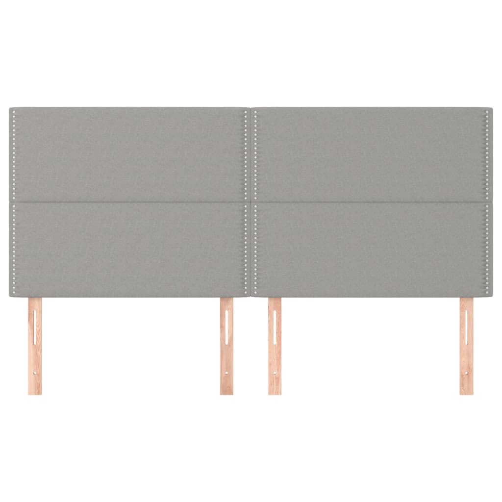 Kopfteil Hellgrau 180 x 5 x 118/128 cm Stoff