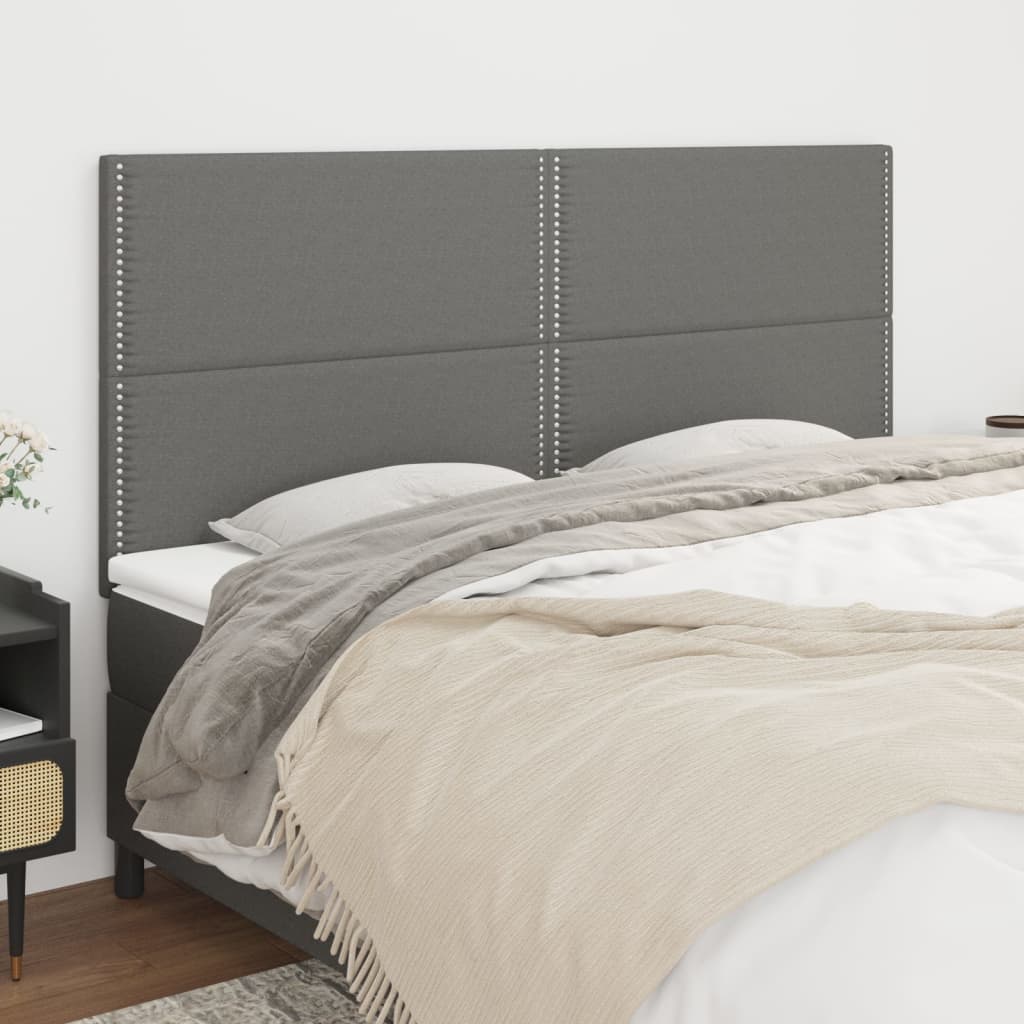 Kopfteil Dunkelgrau 180 x 5 x 118/128 cm Stoff