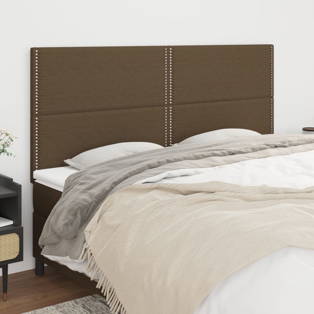 Kopfteil Dunkelbraun 180x5x118/128 cm Stoff