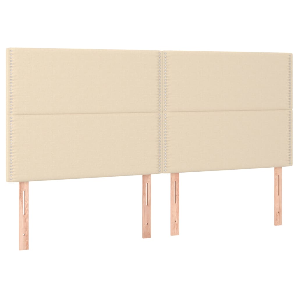 Kopfteil Creme 180x5x118/128 cm Stoff